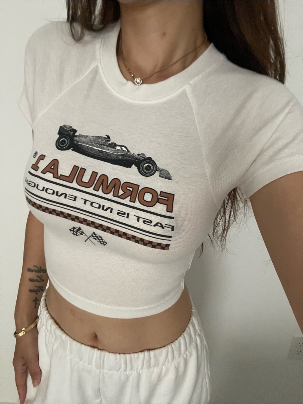 Pacsun white Formula 1 crop top